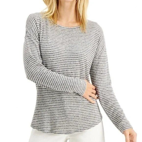 Style & Co Striped Long-Sleeve Top Rose Stripe S - Picture 1 of 2